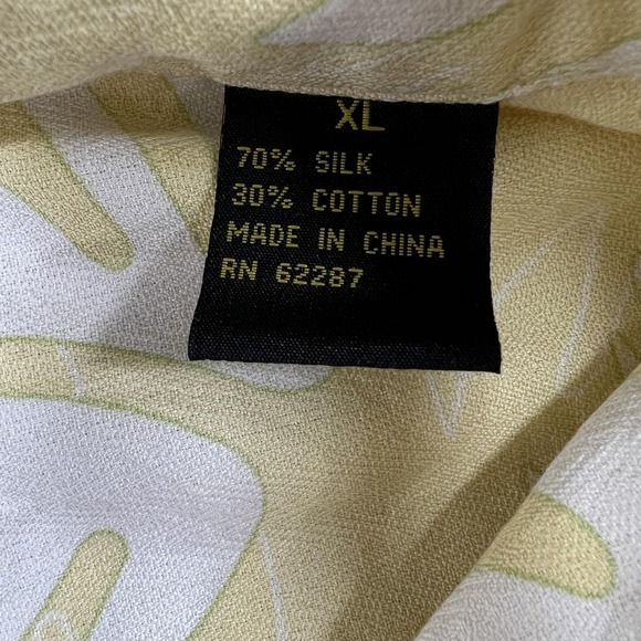 Baylor Bears‎ Shirt Mens XL Yellow Leaf Print Aureus Silk Cotton NCAA Basketball - Picture 8 of 10